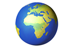 Globus mit Kontinenten