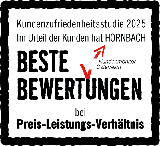 Auszeichnung für Hornbach: Kundenzufriedenheitsstudie 2025, beste Bewertungen beim Preis-Leistungs-Verhältnis