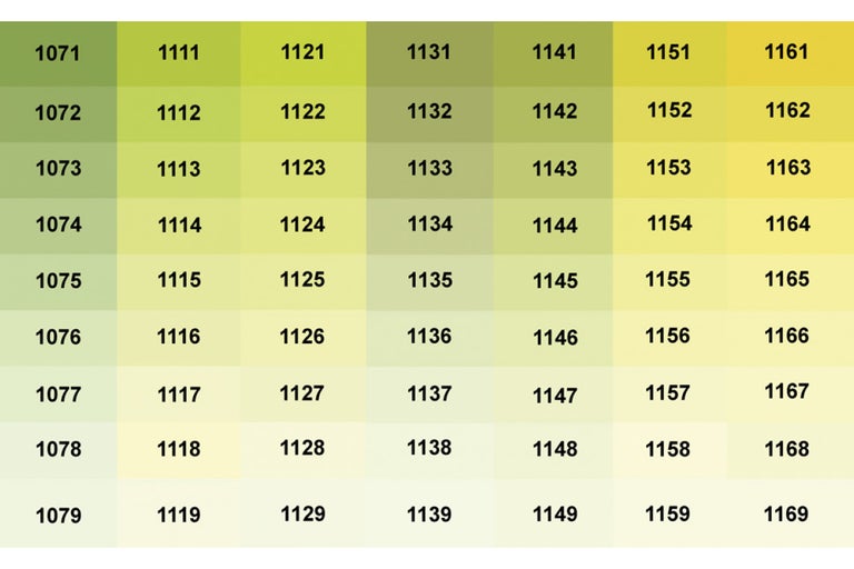 Farbtabelle mit Farbcodes