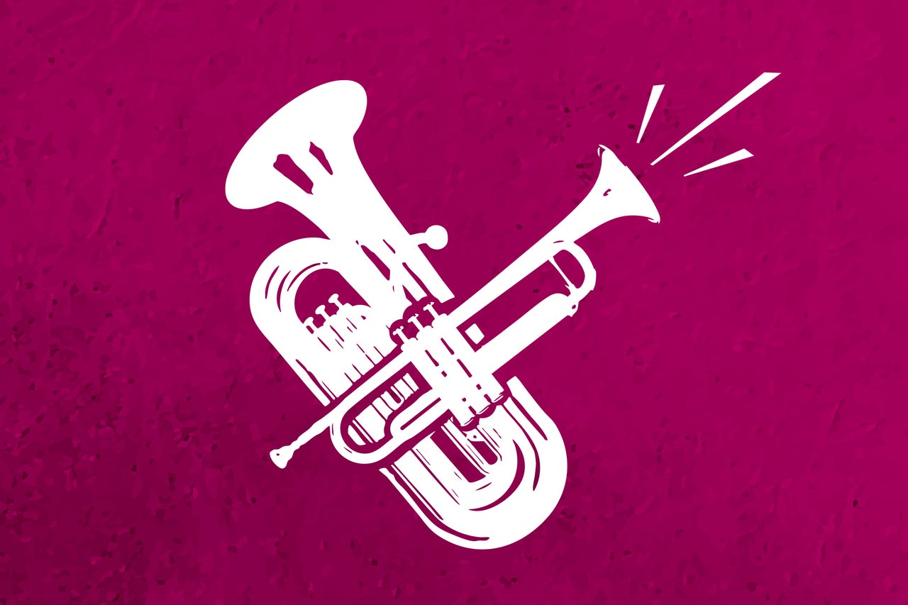 Illustration einer Tuba und einer Trompete