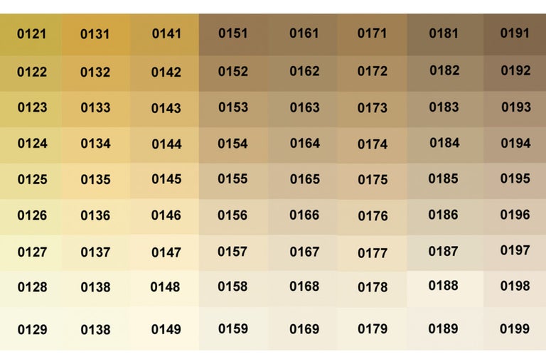 Farbmusterkarte mit verschiedenen Farbtönen