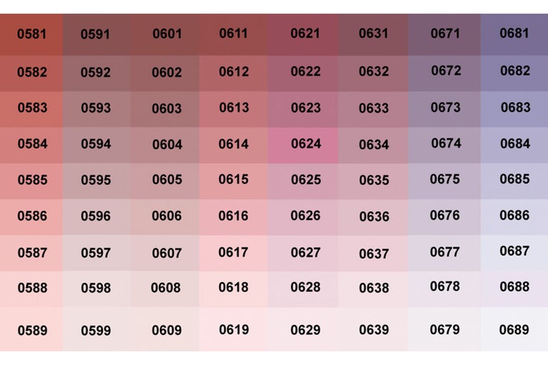 Farbmusterkarte mit verschiedenen Farbtönen
