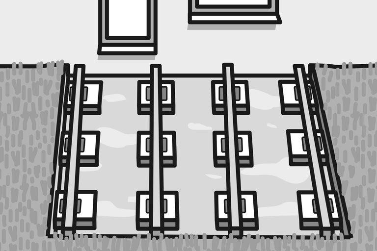 Illustration eines Frühbeets mit Frühbeetkasten im Garten