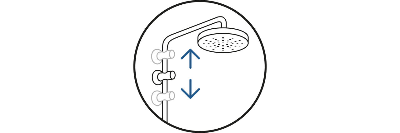 Duschsäule mit einstellbarer Höhe