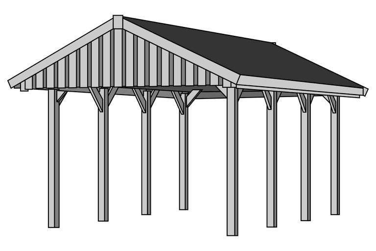 Holzunterstand mit Dach