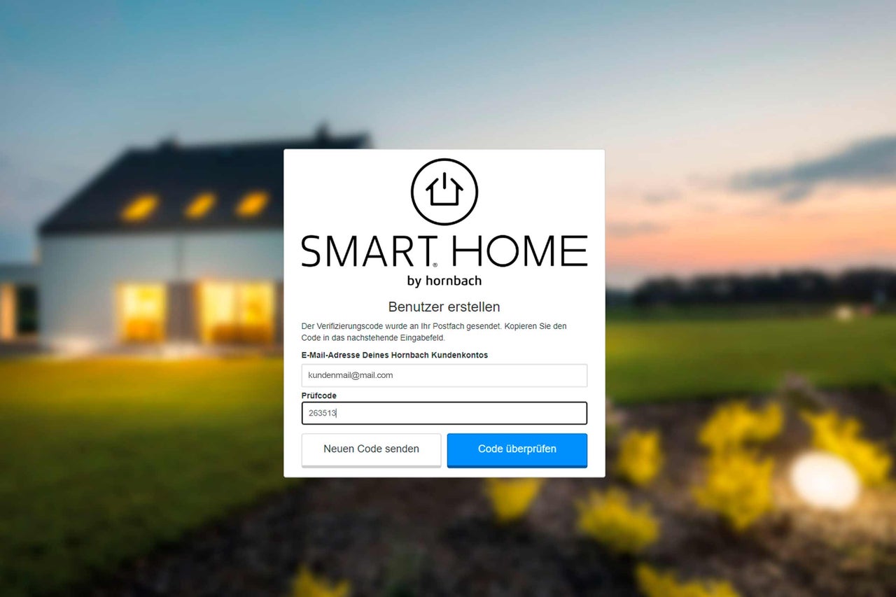 Smart Home by Hornbach Benutzer erstellen