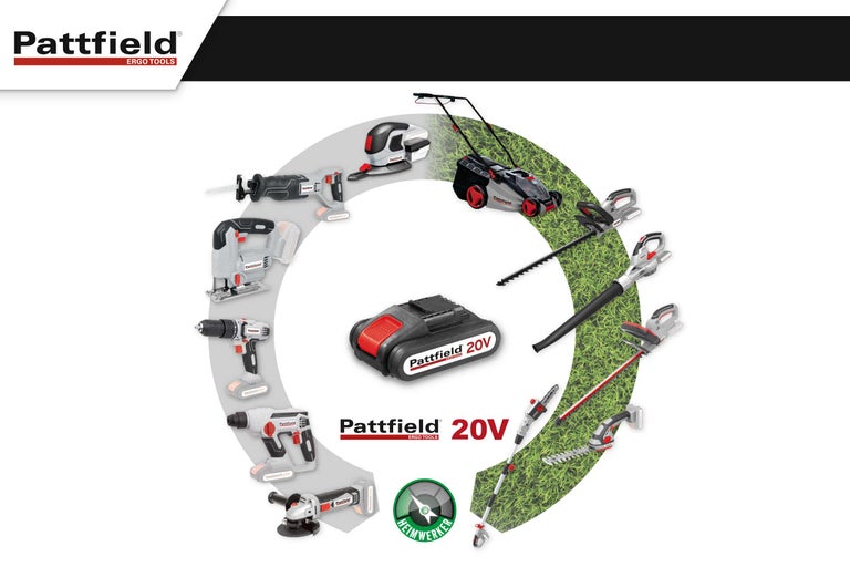 Pattfield 20 Volt Werkzeugsortiment für Haus und Garten