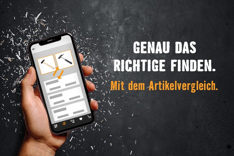 Artikelvergleich auf dem Smartphone bei Hornbach
