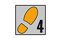 Symbol für Beanspruchungsgruppe 4 für Bodenbeläge