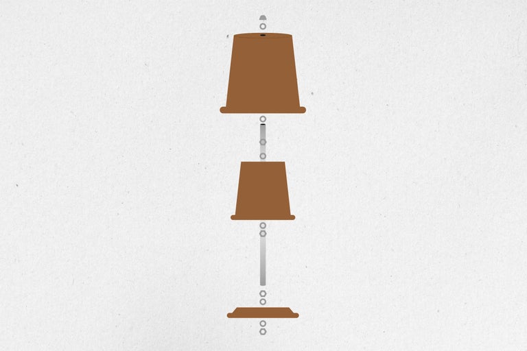 Illustration eines zerlegten Blumenturms