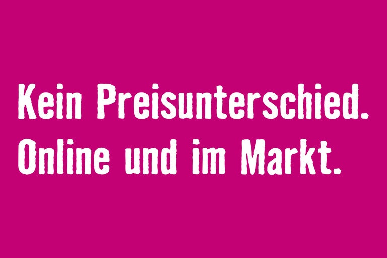 Kein Preisunterschied. Online und im Markt.