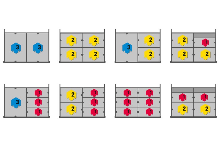Verschiedene Möglichkeiten der Anordnung von Pflastersteinen