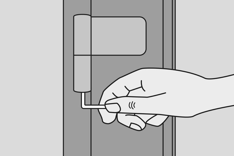 Illustration einer Hand, die ein Fenster öffnet
