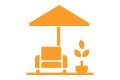 Symbol für Gartenmöbel und Sonnenschutz