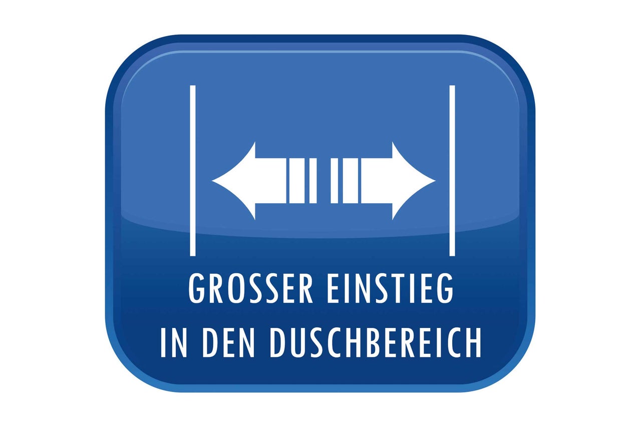 Symbol für großen Einstieg in den Duschbereich