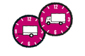 Symbol für Lieferzeiten mit LKW und Anhänger