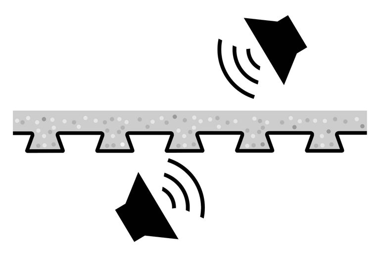 Symbol für Schallschutzmatte zur Geräuschreduzierung