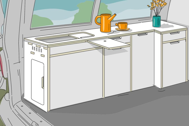 Campingbox Küche aufbauen