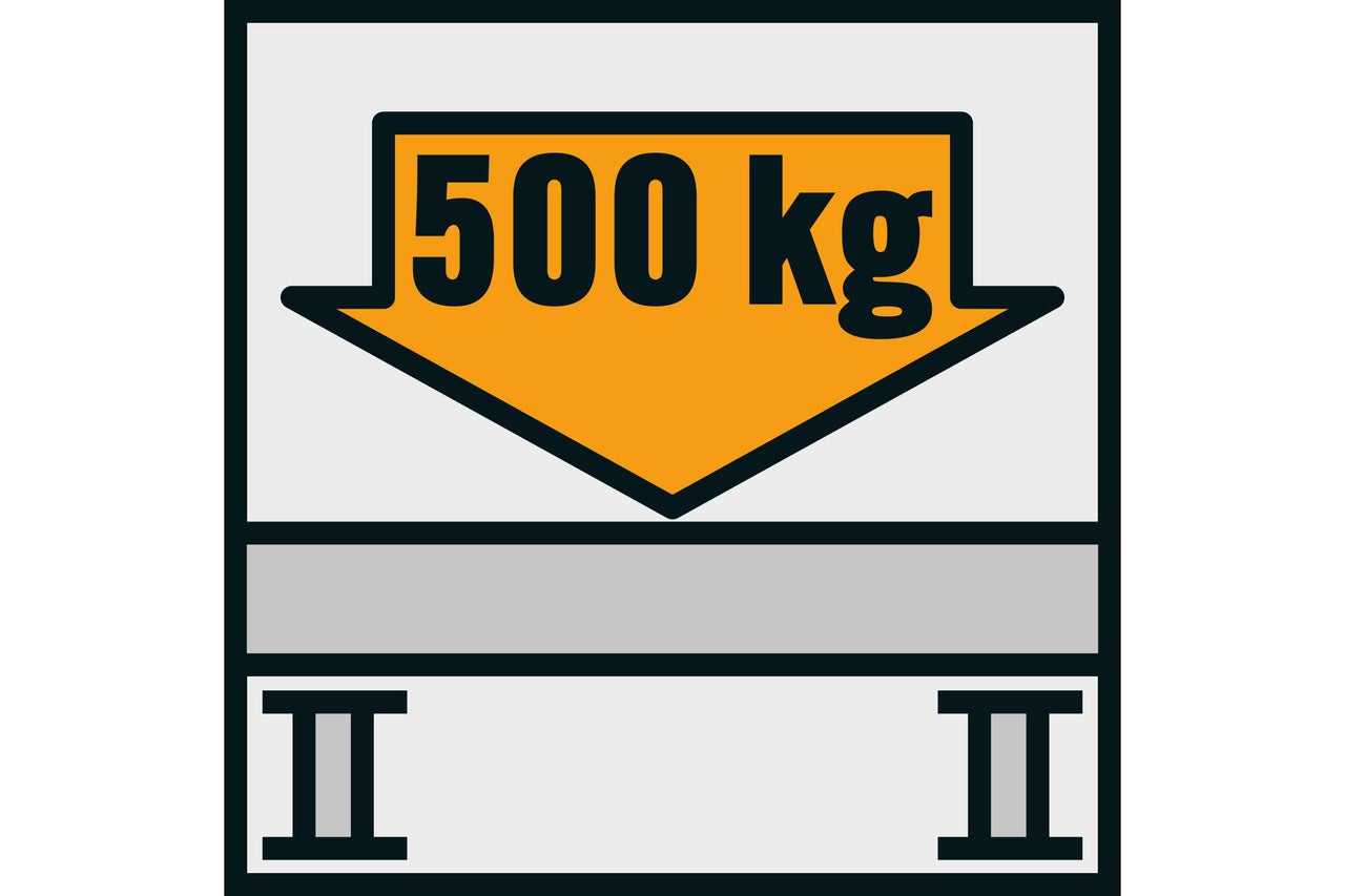 Symbol für zulässige Belastung bis 500 Kilogramm