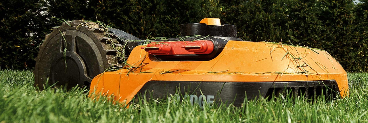 Worx Mähroboter auf Rasen
