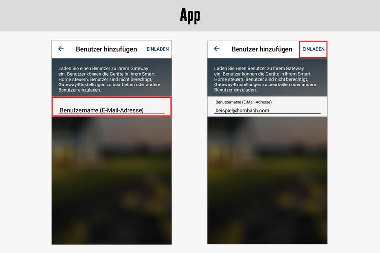 App-Ansicht zum Hinzufügen eines Benutzers