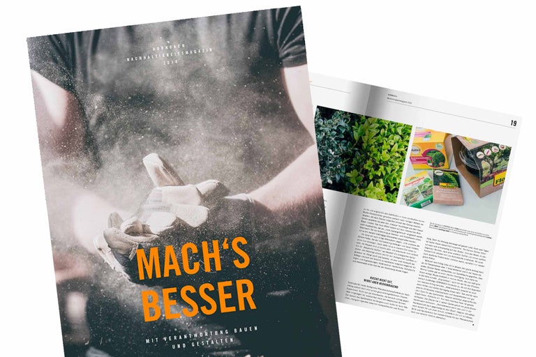 Hornbach Nachhaltigkeitsmagazin 2018 mit Person und Gartentipps