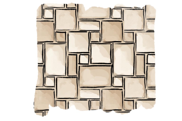 Illustration einer Mauer mit verschiedenen Steingrößen