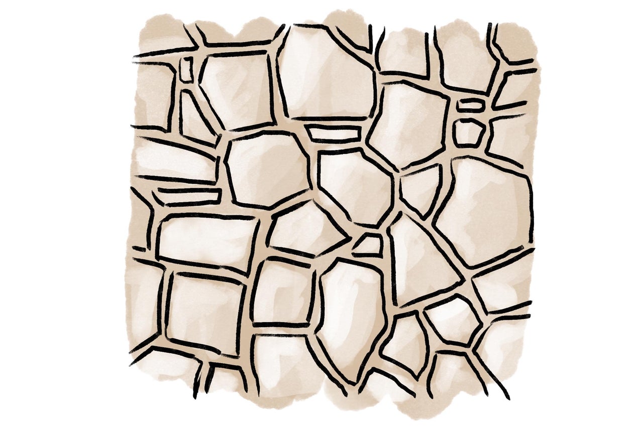 Illustration einer Steinmauer für den Gartenbau