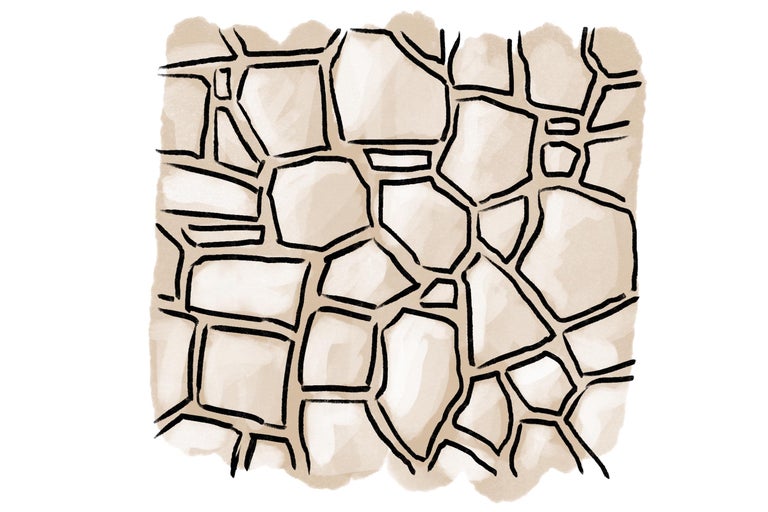 Illustration einer Steinmauer für den Gartenbau