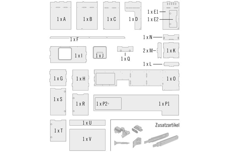 Einzelteile für Möbel