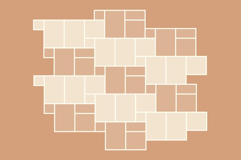 Verlegemuster für Bodenfliesen mit verschiedenen Formaten