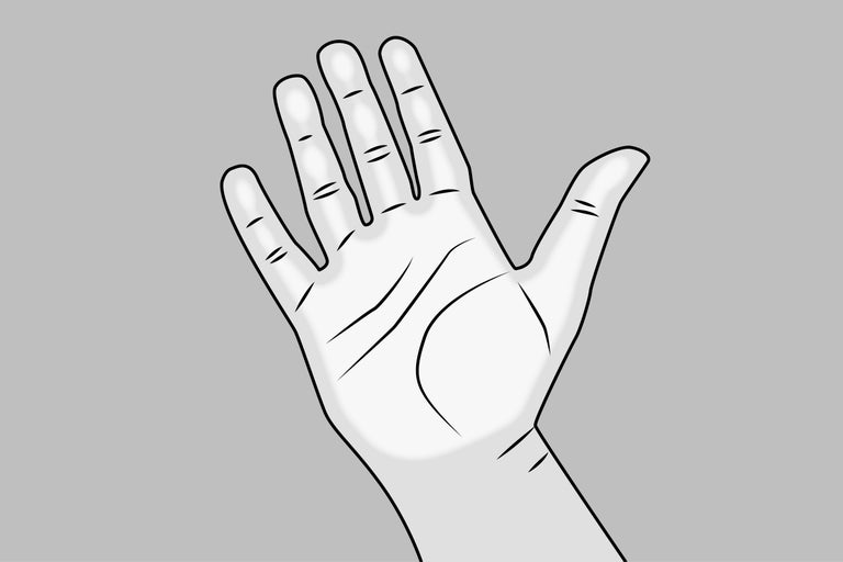 Illustration einer offenen Handfläche