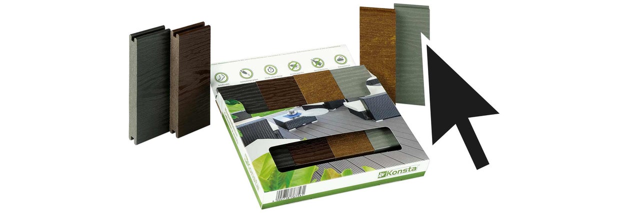 Konsta Terrassendielen Musterkollektion mit Dielenstücken