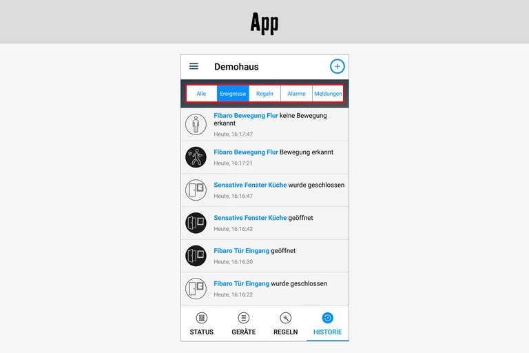 Smartphone App mit Smart Home Benachrichtigungen
