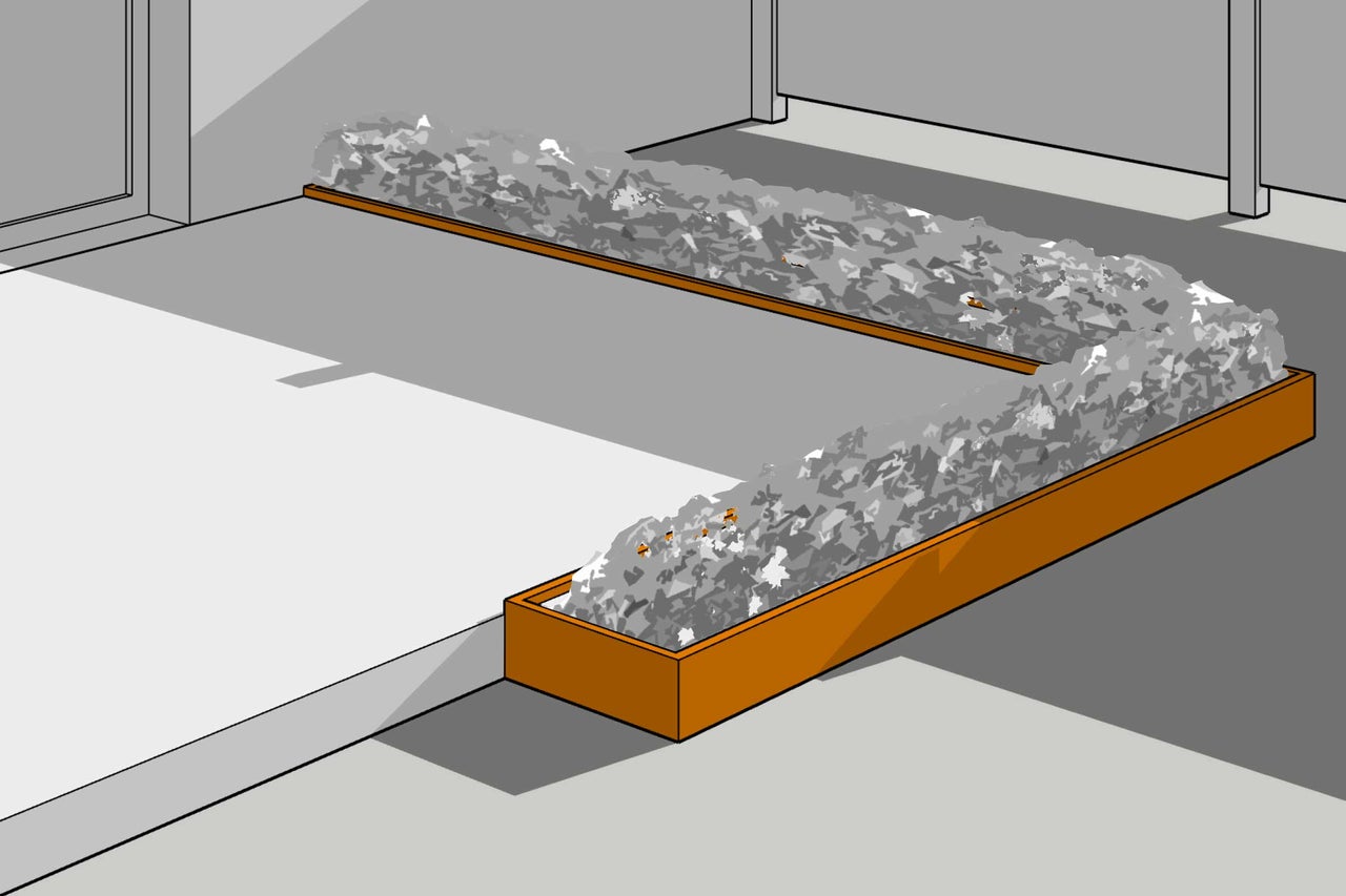 Illustration einer mit Dämmstoff gefüllten Ecke