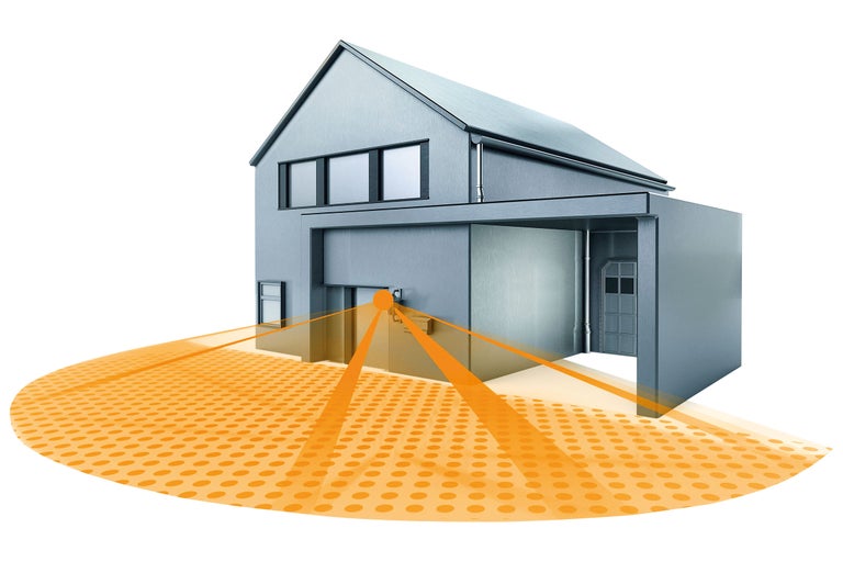 Haus mit Bewegungsmelder zur Außenbeleuchtung