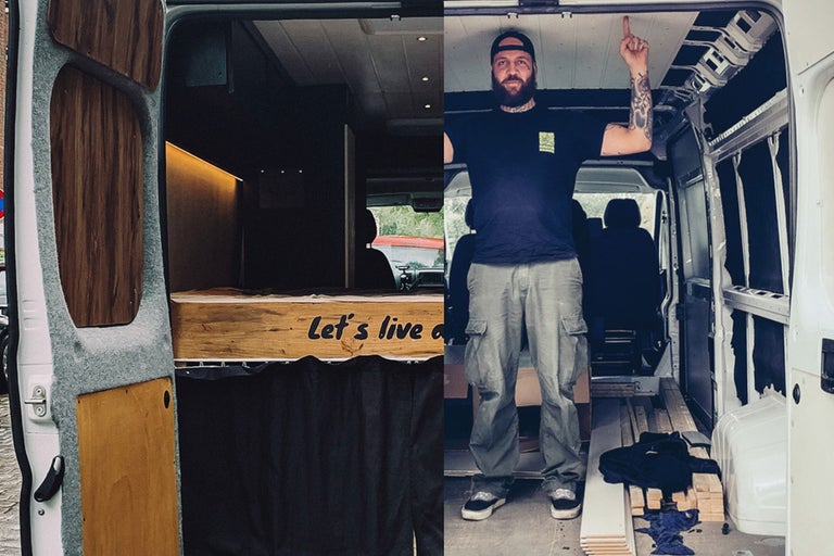 Umbau eines Lieferwagens zum Wohnmobil mit Holzausbau und Bett
