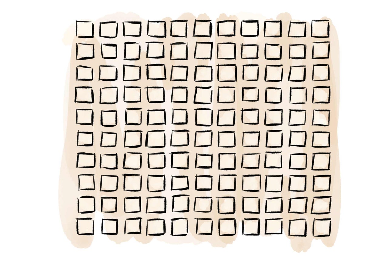 Illustration mit vielen Quadraten.