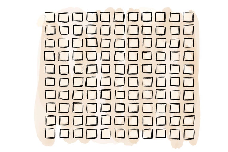 Illustration mit vielen Quadraten.