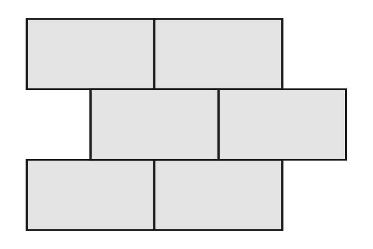 Verlegemuster im Halbverband für Fliesen oder Pflastersteine