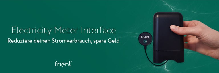 Elektrizitätszähler-Schnittstelle zur Reduzierung des Stromverbrauchs mit Frient Logo