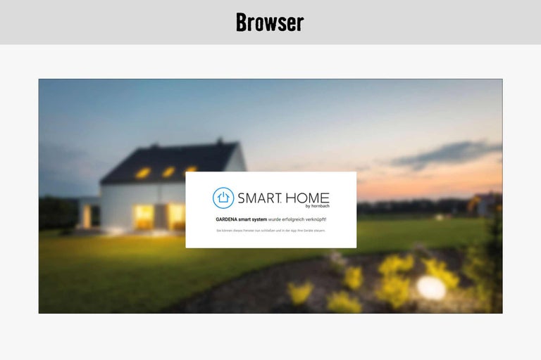 Gardena Smart Home System Meldung auf einem Bildschirm