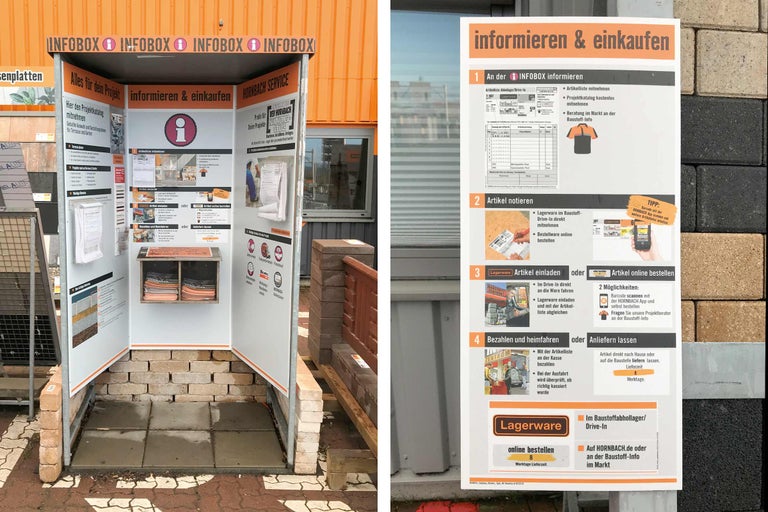 Hornbach Infobox zur Projektinformation und zum Einkauf