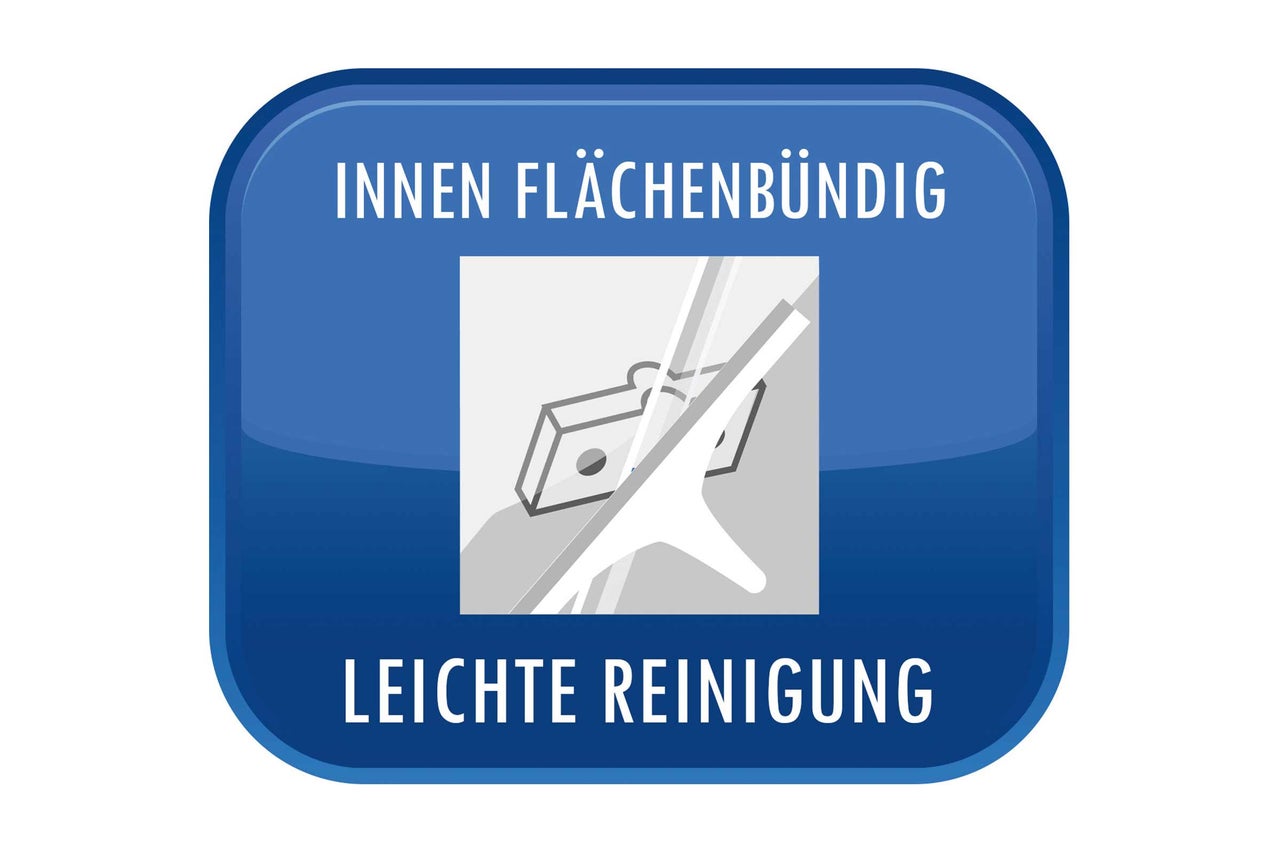 Symbol für innen flächenbündig und leichte Reinigung