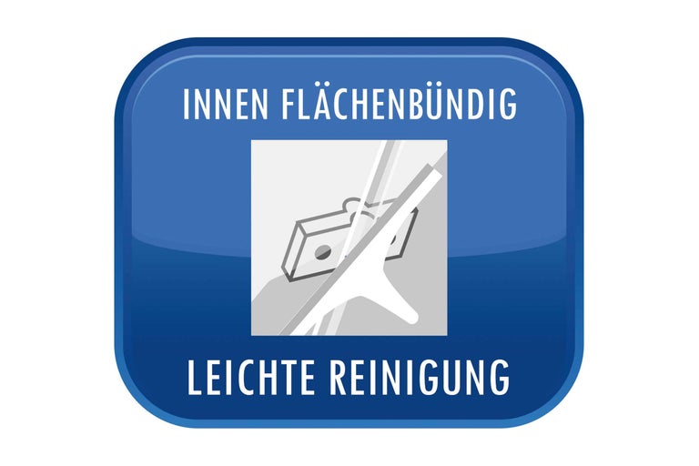 Symbol für innen flächenbündig und leichte Reinigung