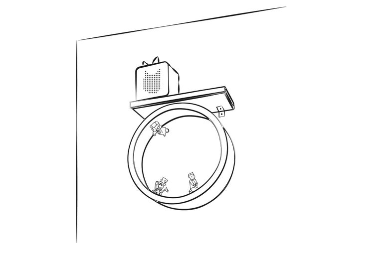 Tonies Regal mit Toniebox und Tonies Figuren