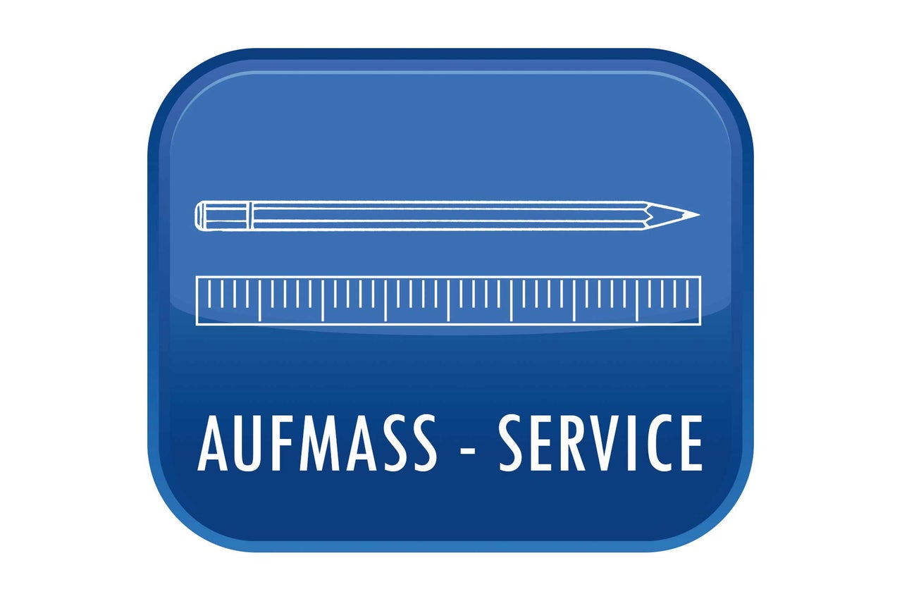 Aufmass Service Symbol mit Bleistift und Lineal