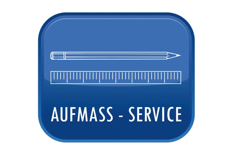 Aufmass Service Symbol mit Bleistift und Lineal