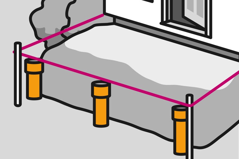 Illustration von einem Fundament mit Richtschnur