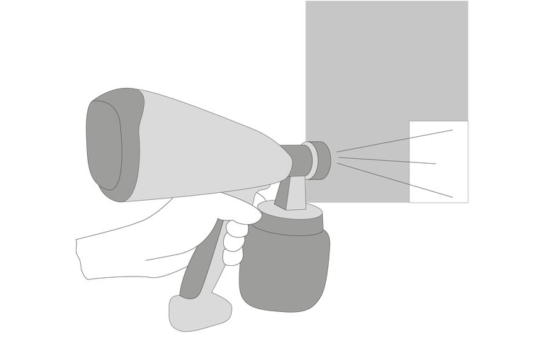 Farbsprühgerät in Aktion